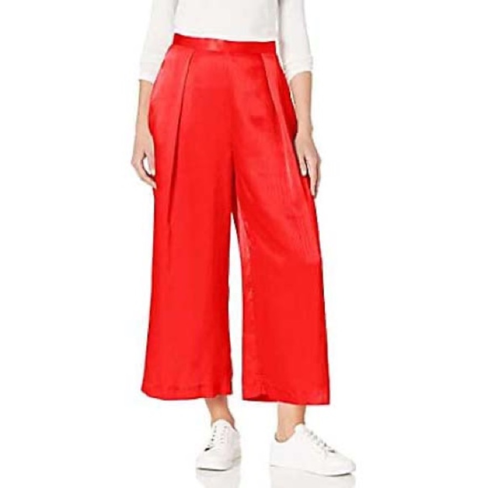 Finders Keepers Red Flare Satin Finish Pant